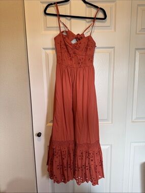 American Eagle Outfitters | Dresses | American Eagle Ae Sunchaser Knit  Smocked Bodice Midi Pink Dress M | Poshmark